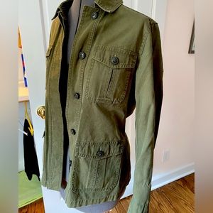 FAT FACE Womens Jacket US Size 2 Dark Khaki Green Cotton